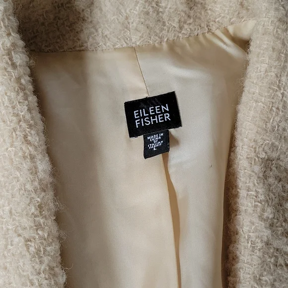 Eileen Fisher Cream Teddy Jacket - Picture 2 of 8